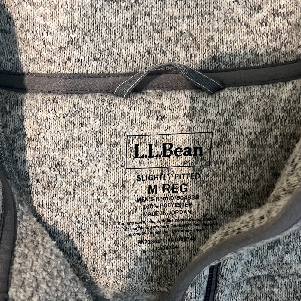 L.L. Bean Heather Gray Fleece Jacket - Picture 2 of 4